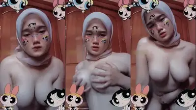 ABG Jilbab Minta Diretas Lembut Area Dadanya Lumer WOT